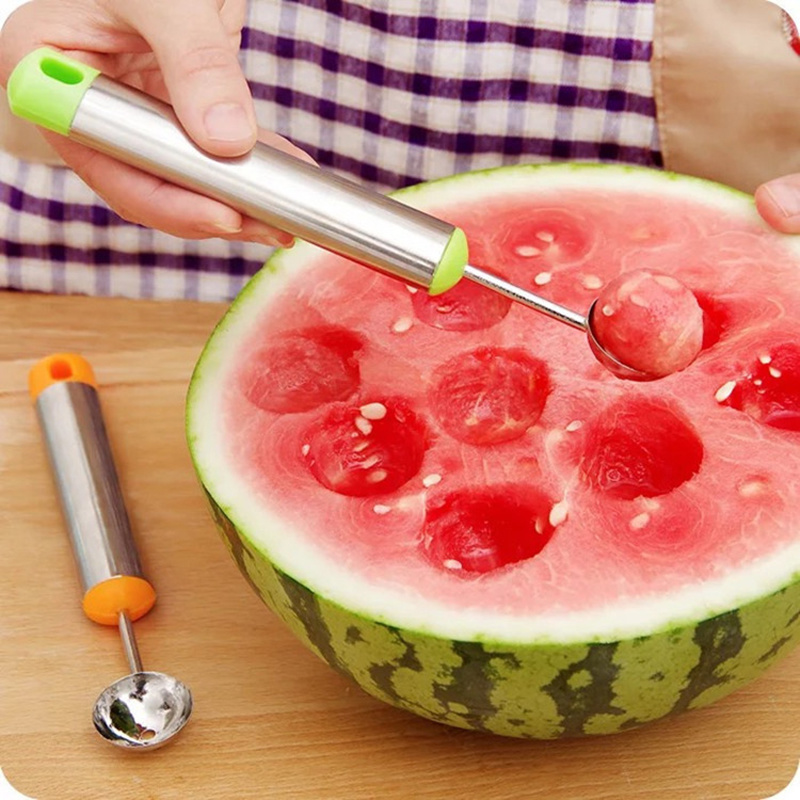 New Creative Ice Cream Dig Ball Spoon Baller of Varied Cold Dishes Tool Watermelon Melon Fruit Spoon Wood Spoon Coffee Spoon