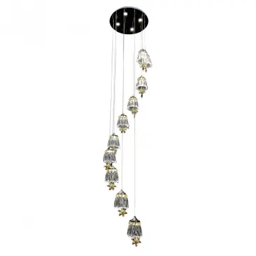 hotel lobby chandelier luxury crystal stair lighting