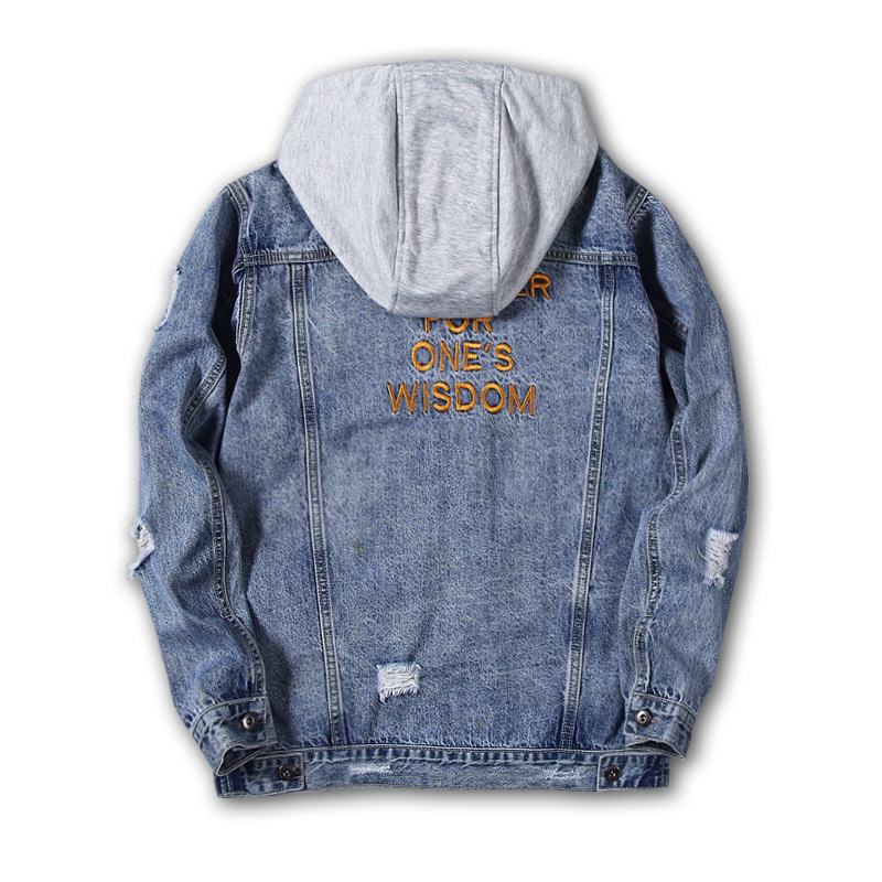 Mens Hoodie Jeans Jacket