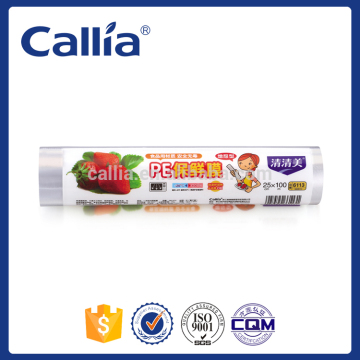 Manufacturer Cling Film Household Plastic Food Wrap on Roll 25cm x 100m