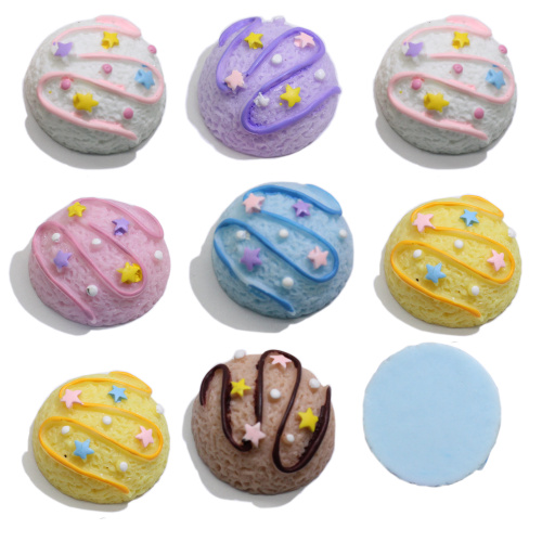 Novelty Sweet Simulation Cookies Flat Back Cabochon Kawaii Dollhouse Food Επιδόρπιο για Scrapbooking Κοσμήματα DIY
