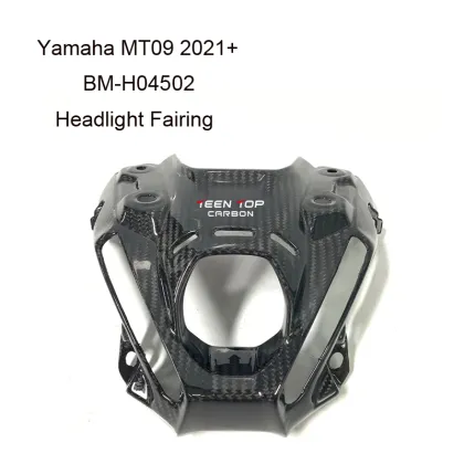 3K Carbon Fiber Motorcycle Body Parts: Headlight Fairing, Front Fairing, and Upper Outer Fairing for Yamaha MT-09 2021 Model