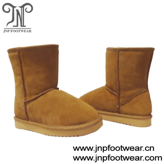 Leather upper wool lined winter boots for children