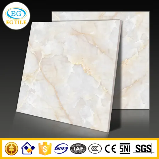 80x80 Smooth white cloud natural stone marble glazed polished porcelain tile