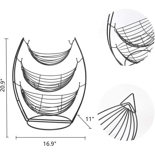 3 Tier Metal Wire Fruit Basket For Kitchen