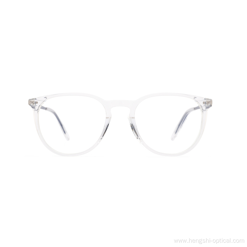 Korean Designed Unisex Retro Round Metal Acetate Optical Frame Eye Glasses