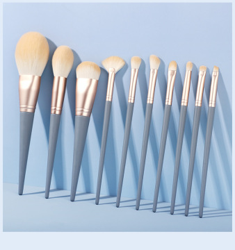Aanpasbare foundation, poeder, oogschaduwgereedschap: luxe 4-in-1 make-upborstel met wollen haar met elegante cosmetische hoes inbegrepen