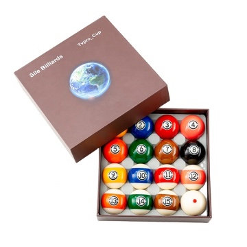 RTS 2-1/4\" (57mm) Resin Material Billiard Tournament Pool Ball Set - 16pcs