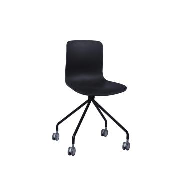 Modern plastic swivel side chair with wheel