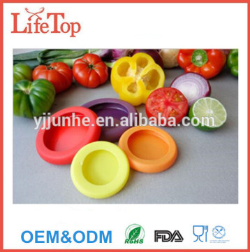 Colorful Reusable BPA-Free Silicone Stretchable Food Fresh Savers, Pack of 4 Sizes