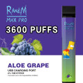 R&M Max PRO có thể sạc lại một lần lớn 3600puffs
