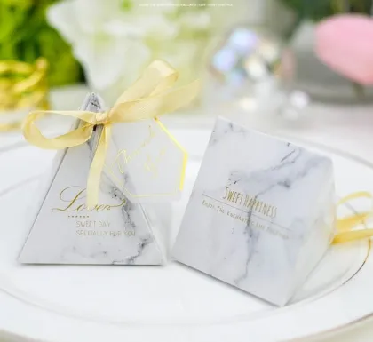 Marble candy box with gold printing