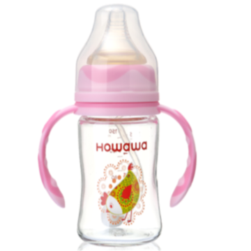 Infant Feeding Glass Bottle With Handle 10oz