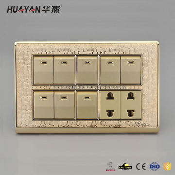 Latest superior quality 6 gang switch 2 socket
