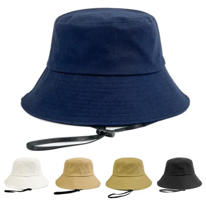 Wholesale Custom Logo Bucket Hat 100% Cotton Big Head Sun Hat