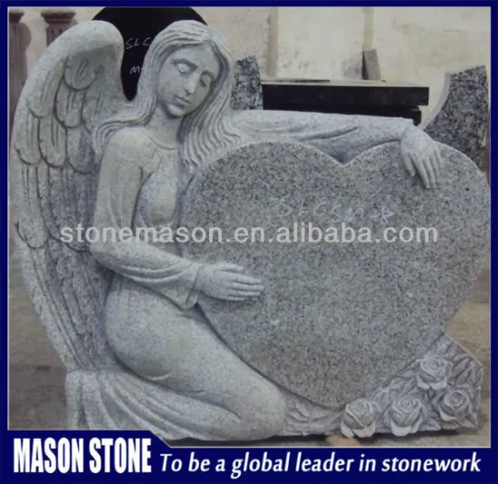 engraved large heart headstone