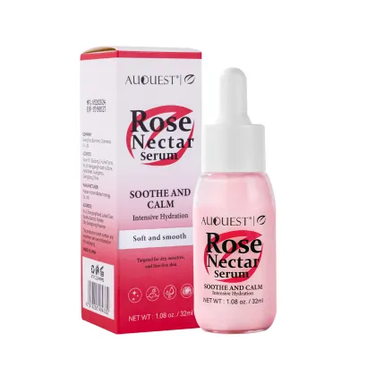AuQuest Rose Nectar Serum - Organic Vegan Whitening & Firming Facial Serum