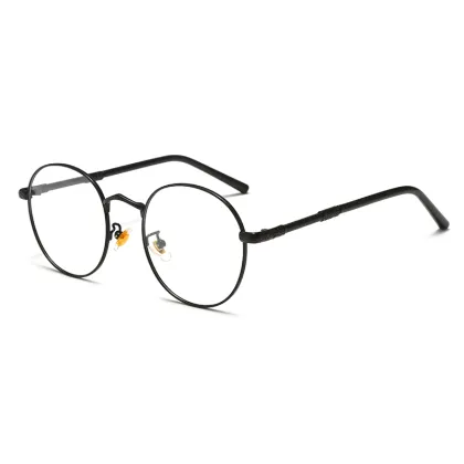 Men's Metal Round Photochromic Glasses Frame - Black Discoloration Eyewear Wholesaler