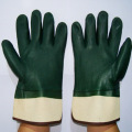 Green sandy finish gloves with Jersey Liner