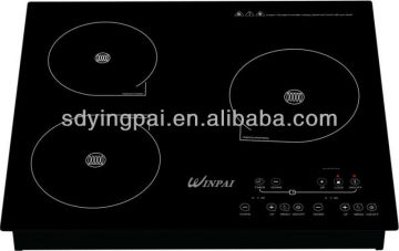 high power 3burners black crystal glass magnetic hotplate with excellent performance