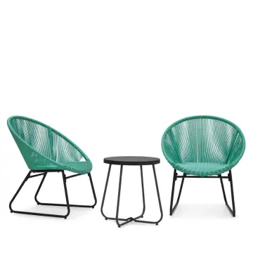 Steel Frame K.D Structure Outdoor Rattan Bistro Set