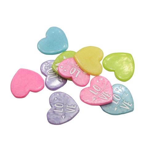 Lover Gift Decoration Colorful Flatback Heart Shape Beads for Planar Jewelry Supply Scrapbook Embellishment Earring Ring Making