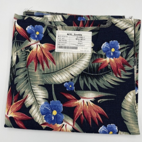 Impressão floral 55% de linho 45% Têxtil de viscose