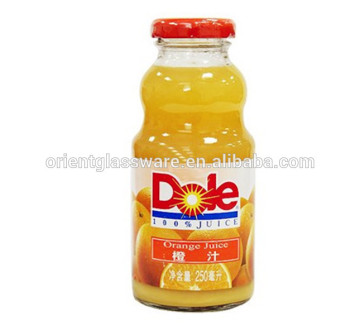 High quality clear glass beverage bottle with lid