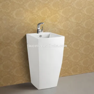 Rectangular Shaped Freestanding Ceramic Washing Art Basin