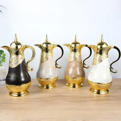 Arabic Coffee Pot 1000ml: Thermos Flask Insulated Tea Pot for Arabic Coffee