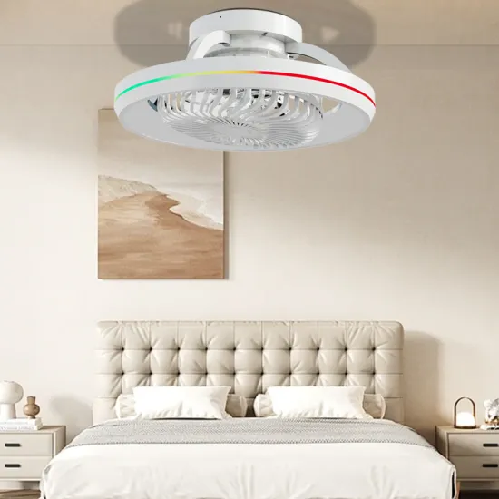 Modern 20 Inch LED Fan Lamp - Colorful Atmosphere Light for Home & Hotel