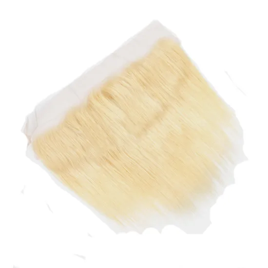 Factory Wholesale Pre Plucked Blonde Natural Hairline Brazilian Curl Human Hair 613 HD Lace Closure 13x4 13x6 Swiss Lace Frontal