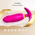 Conjunto de vibrador de plug anal vibratório giratório 360 °