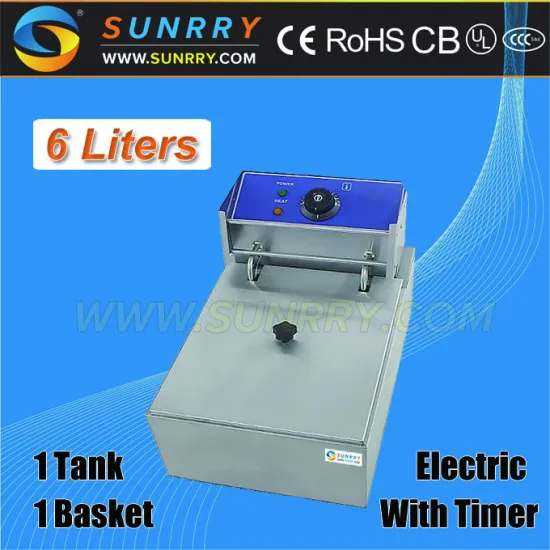 Counter Top Potato Fryer 1 Tank 1 Basket With Timer Water and Oil Electric Fryer (SY-TF16B SUNRRY)