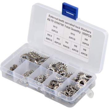 304 set stainless steel outer gerigi set mesin cuci: 300pcs Paket variasi untuk perdagangan lintas batas - M2.5 hingga M12