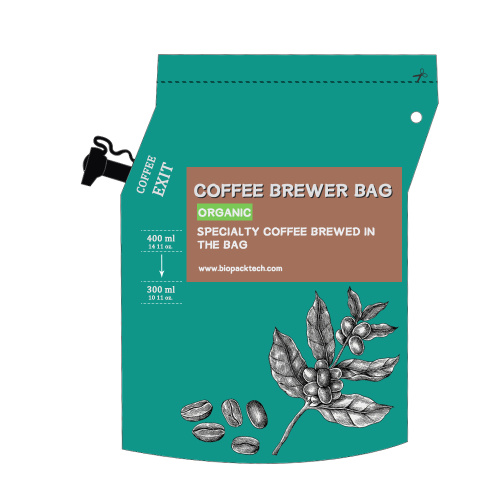 Pochette de bec verseur de sac de brassage de café refermable imprimé Doypack