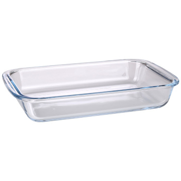 Bakar Gelombang Rectangle Glass Borong - Dulang Kaca Borosilicate 1L hingga 3L