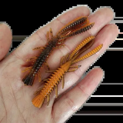 YOUME 15PCS/Bag Floating Soft Lures Shrimp Bait TPE Worm Baits for Pike, Trout, Bass