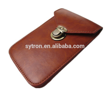 New design men wallet pu leather pocket phone case with card holders and buckle