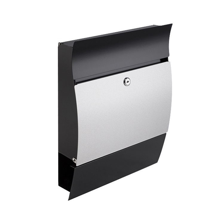 2022 Wall Mounted Stainless Steel Locking Mailbox with Newspaper Holder