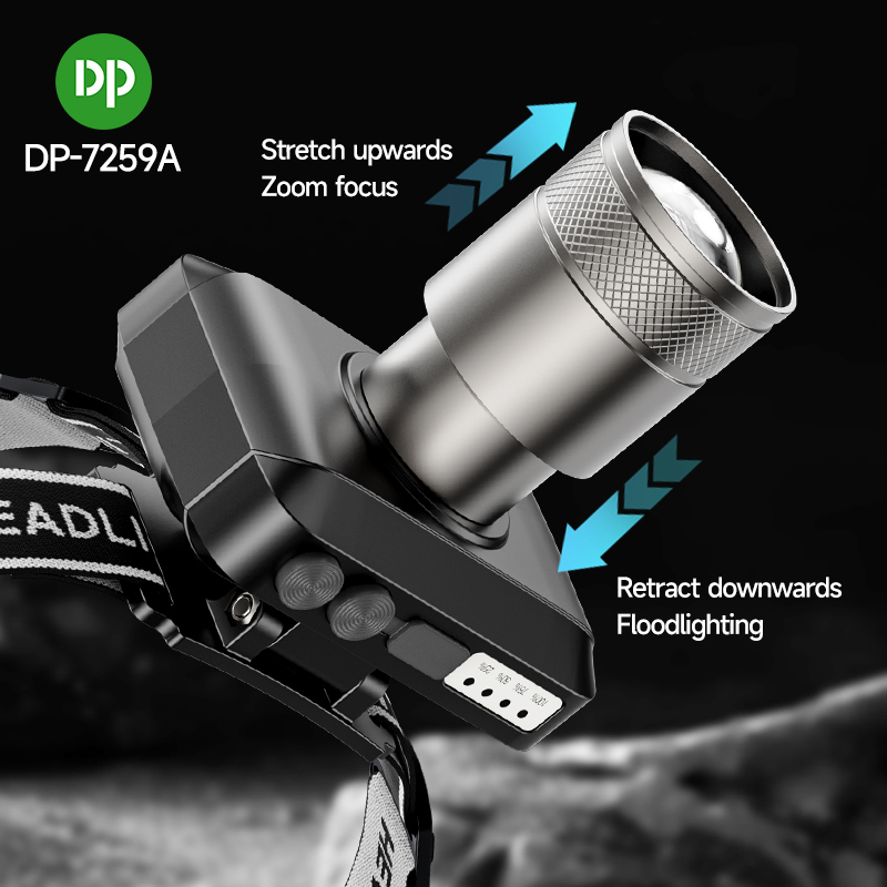 Rechargeable LED Headlamp Headlight Adjustable 18650 Battery-DP