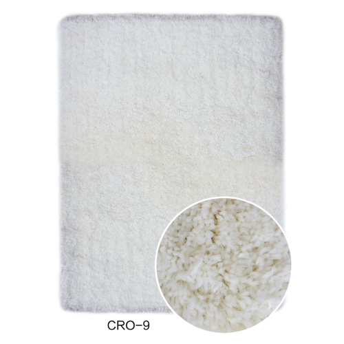 100% Polyester Microfibre Shaggy Rug couleur unie