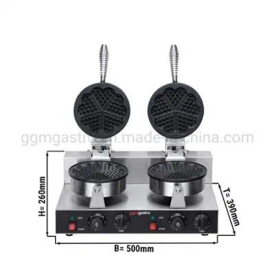 Waffle Iron with 2 Baking Plates Heart Shape Waffle Maker