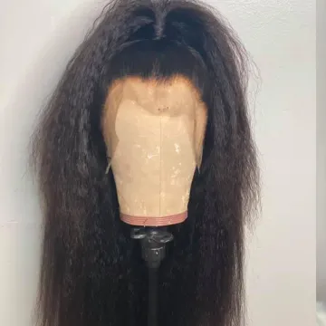 Yeswigs Hd Full Yaki Kinky Straight  Lace Front Wig Raw Indian Virgin Human Hair Lace Frontal Wig Human Hair For Black Women
