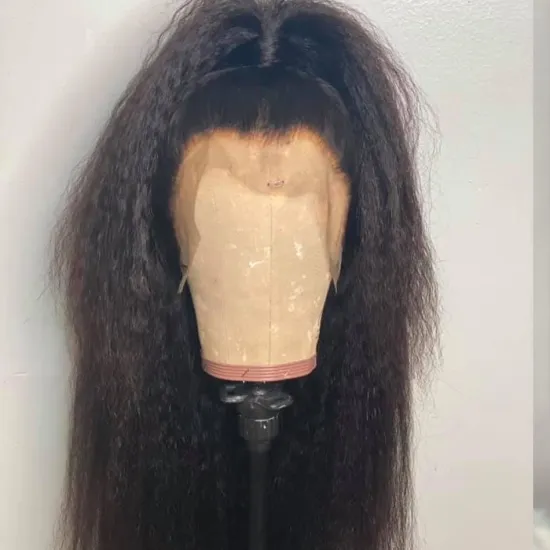 Yeswigs Hd Full Yaki Kinky Straight  Lace Front Wig Raw Indian Virgin Human Hair Lace Frontal Wig Human Hair For Black Women