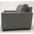 Double solid color leather sofa