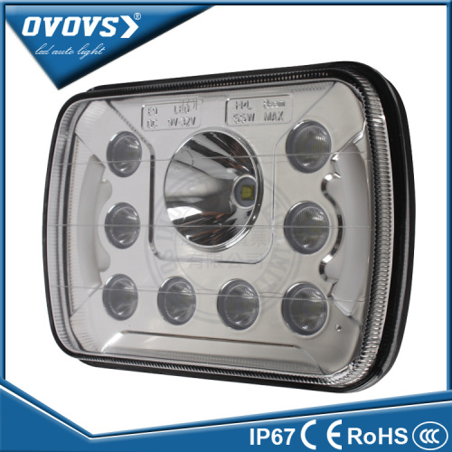ovovs rectangle bright 5x7 inch 55w led headlight with drl for offroad