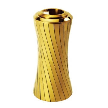 Elegant Titanium Stainless Steel Floor Trash Can for Luxury Hotels