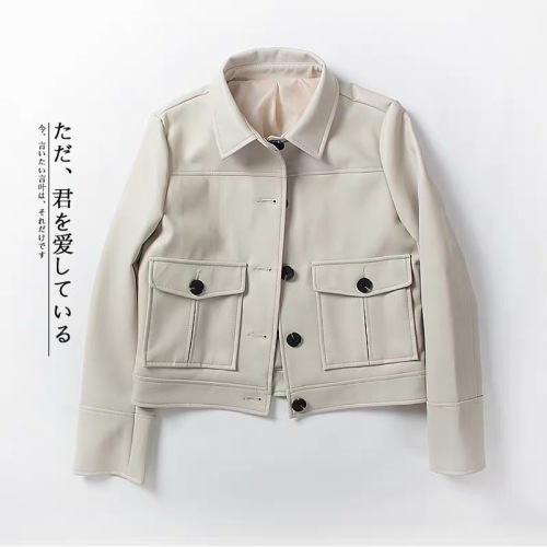 Soft PU Coat Casual Women Slim Leather