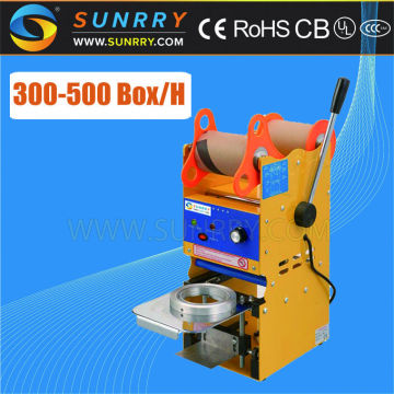 High output 300-500 cup/h bubble tea hand plastic cup sealer machine
